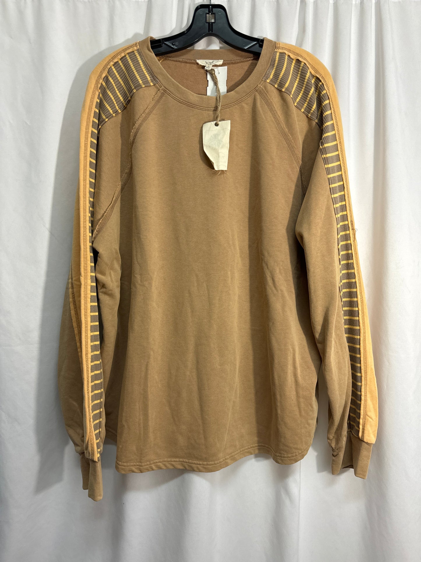 Top Long Sleeve By Easel In Beige, Size: L