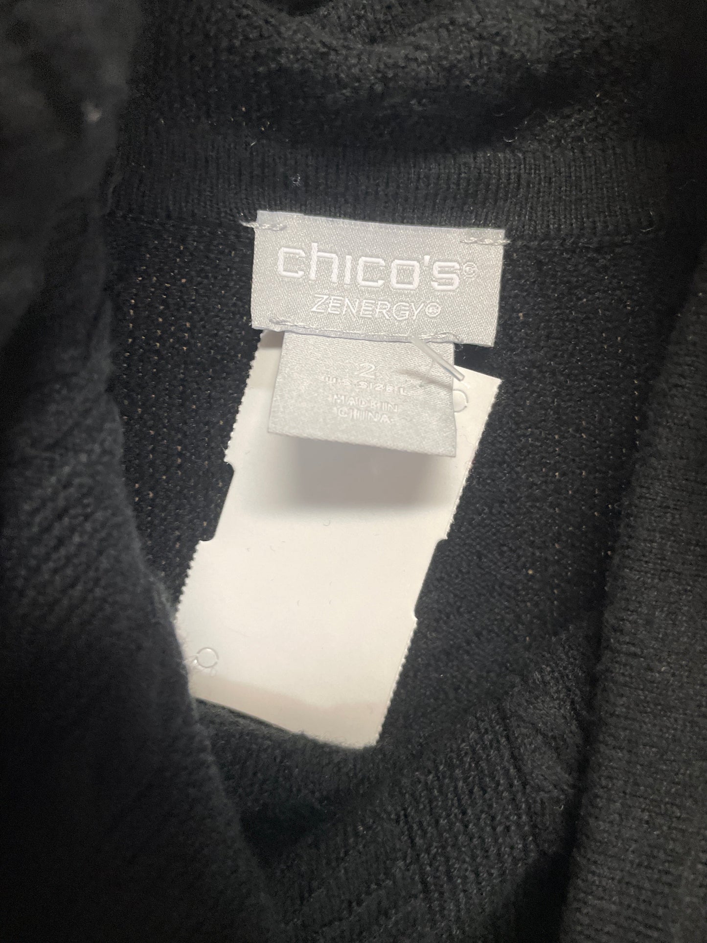 Top Long Sleeve By Chicos In Black, Size: L