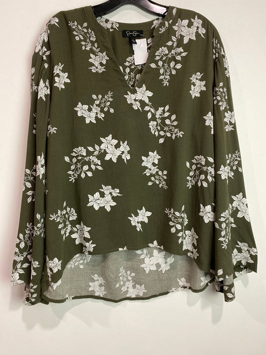 Top Long Sleeve By Jessica Simpson In Green, Size: S