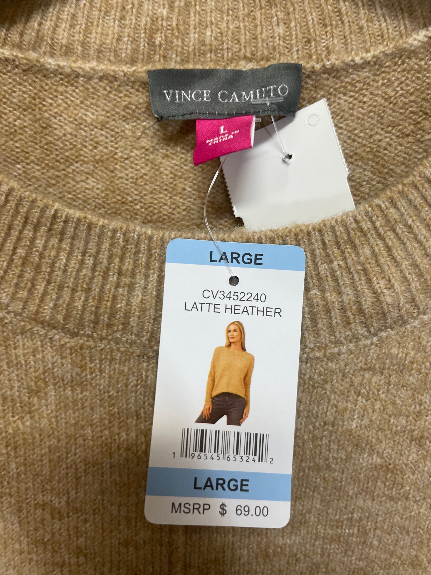 Sweater By Vince Camuto In Beige, Size: L