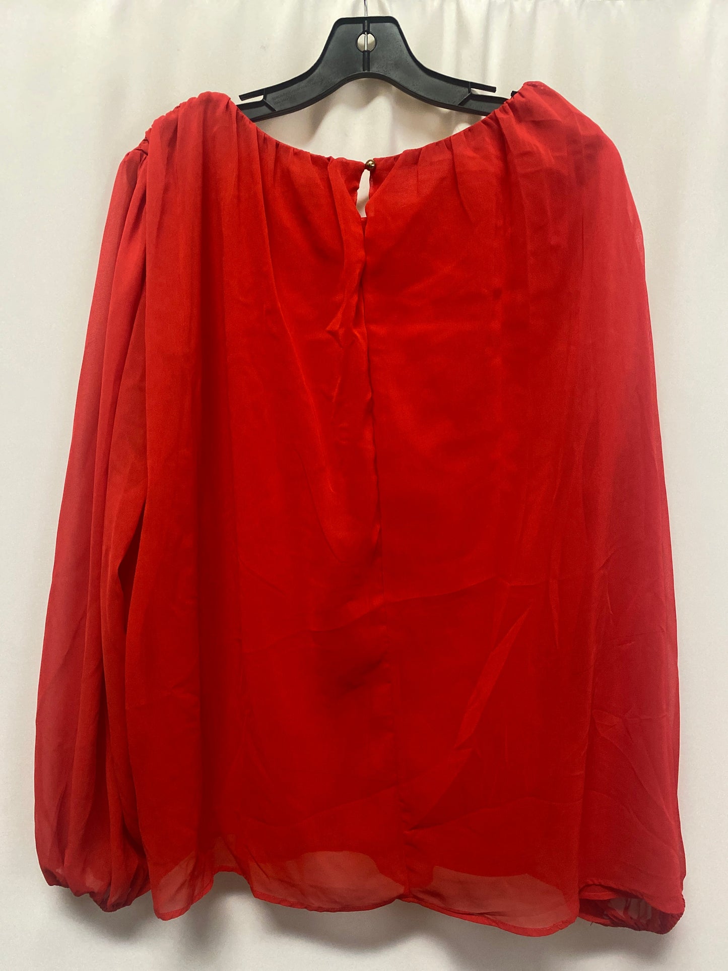 Top Long Sleeve By Andree By Unit In Red, Size: 2x