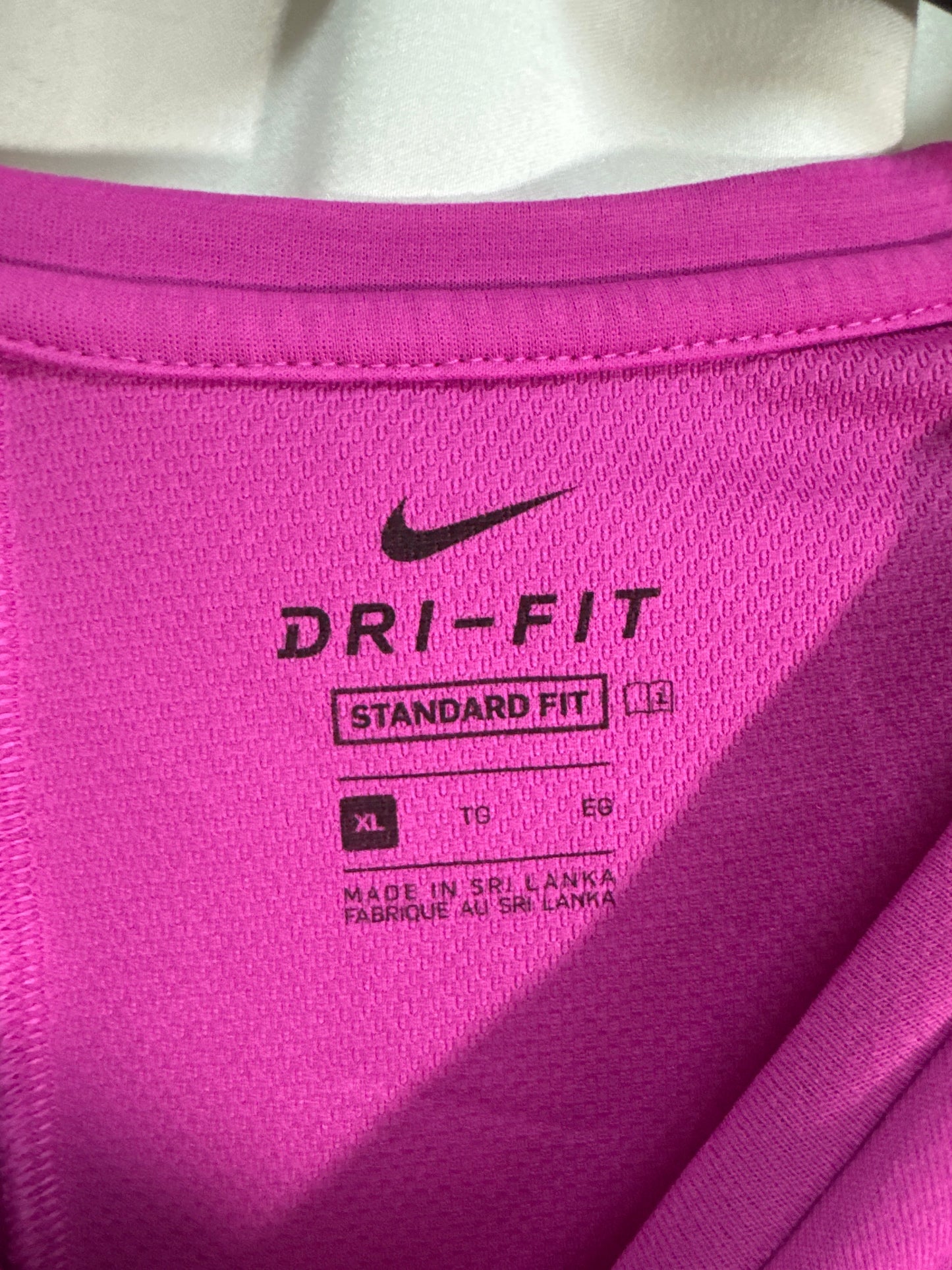 Athletic Top Short Sleeve By Nike In Pink, Size: Xl