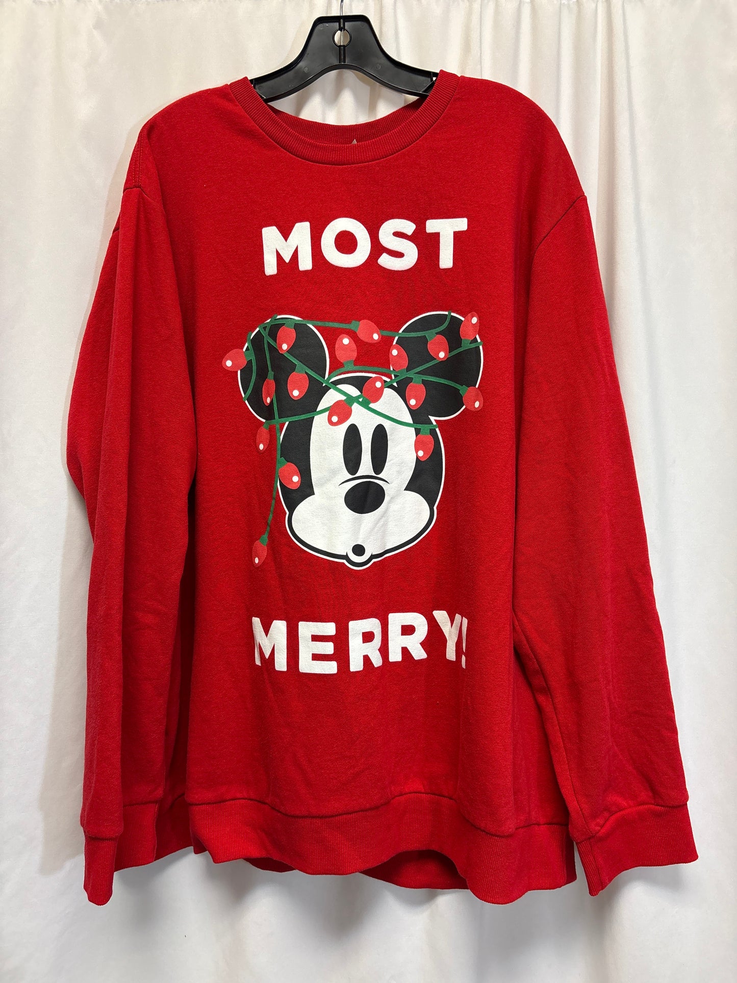 Sweatshirt Crewneck By Disney Store In Red, Size: 3x