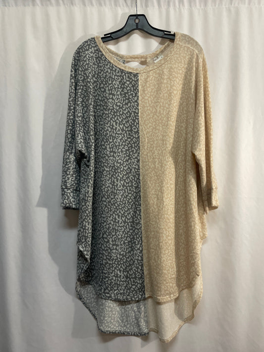 Tunic Long Sleeve By Cato In Beige, Size: 1x