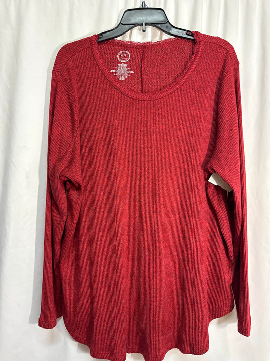 Top Long Sleeve By Maurices In Red, Size: 2x