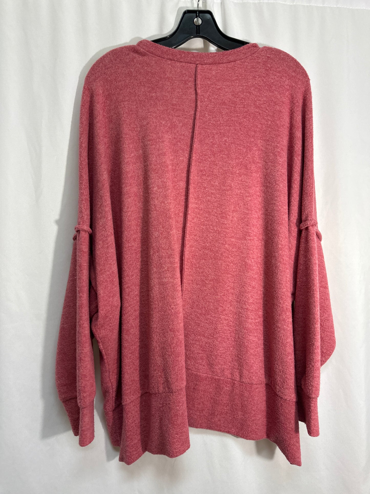 Top Long Sleeve By Zenana Outfitters In Pink, Size: Xl