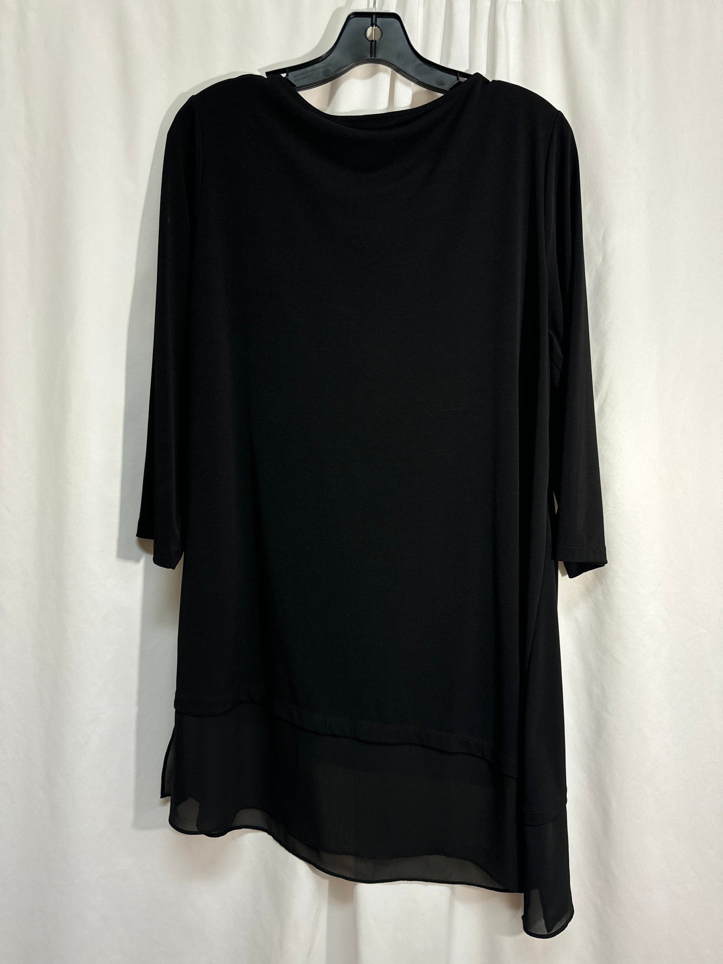 Tunic Long Sleeve By Susan Graver In Black, Size: L