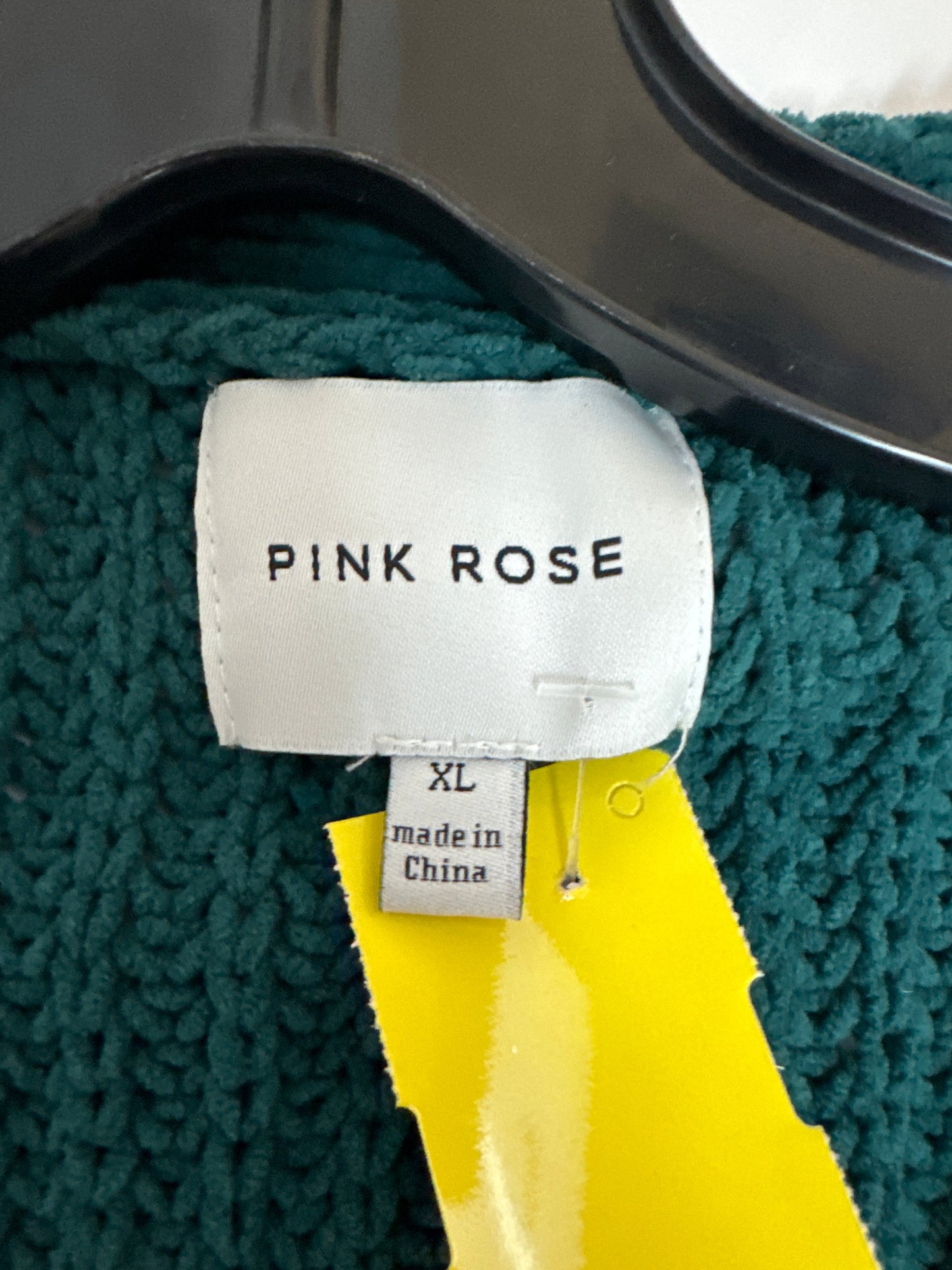 Sweater Cardigan By Pink Rose In Green, Size: Xl