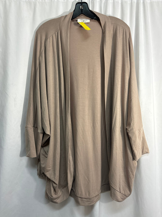 Cardigan By Zenana Outfitters In Beige, Size: 2x