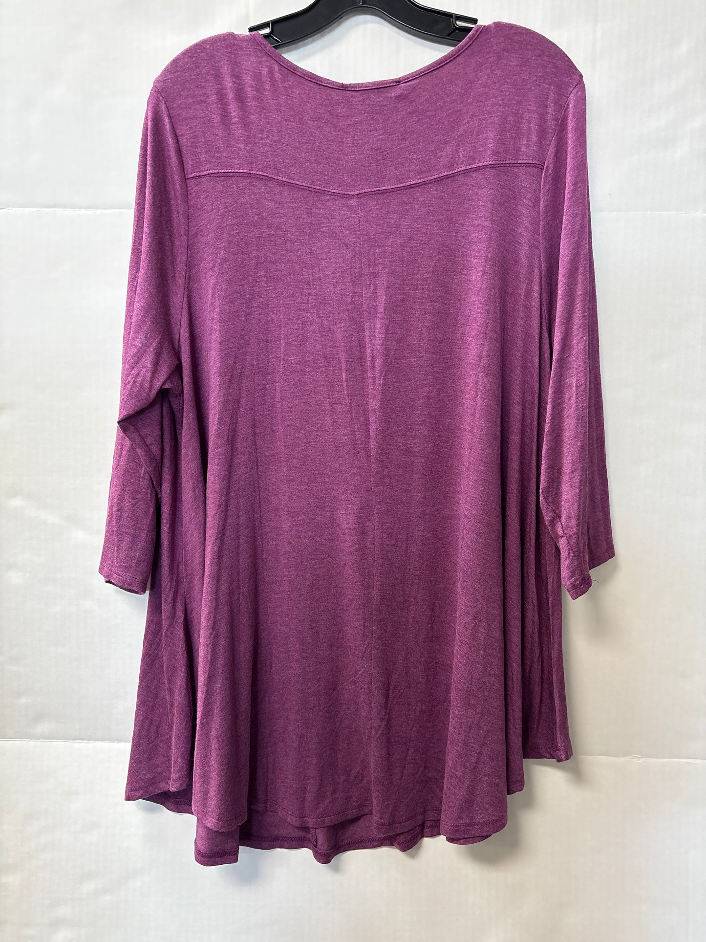 Top 3/4 Sleeve By Joan Vass In Purple, Size: 2x