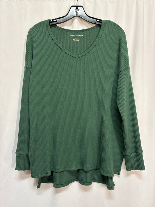 Top Long Sleeve By American Eagle In Green, Size: M