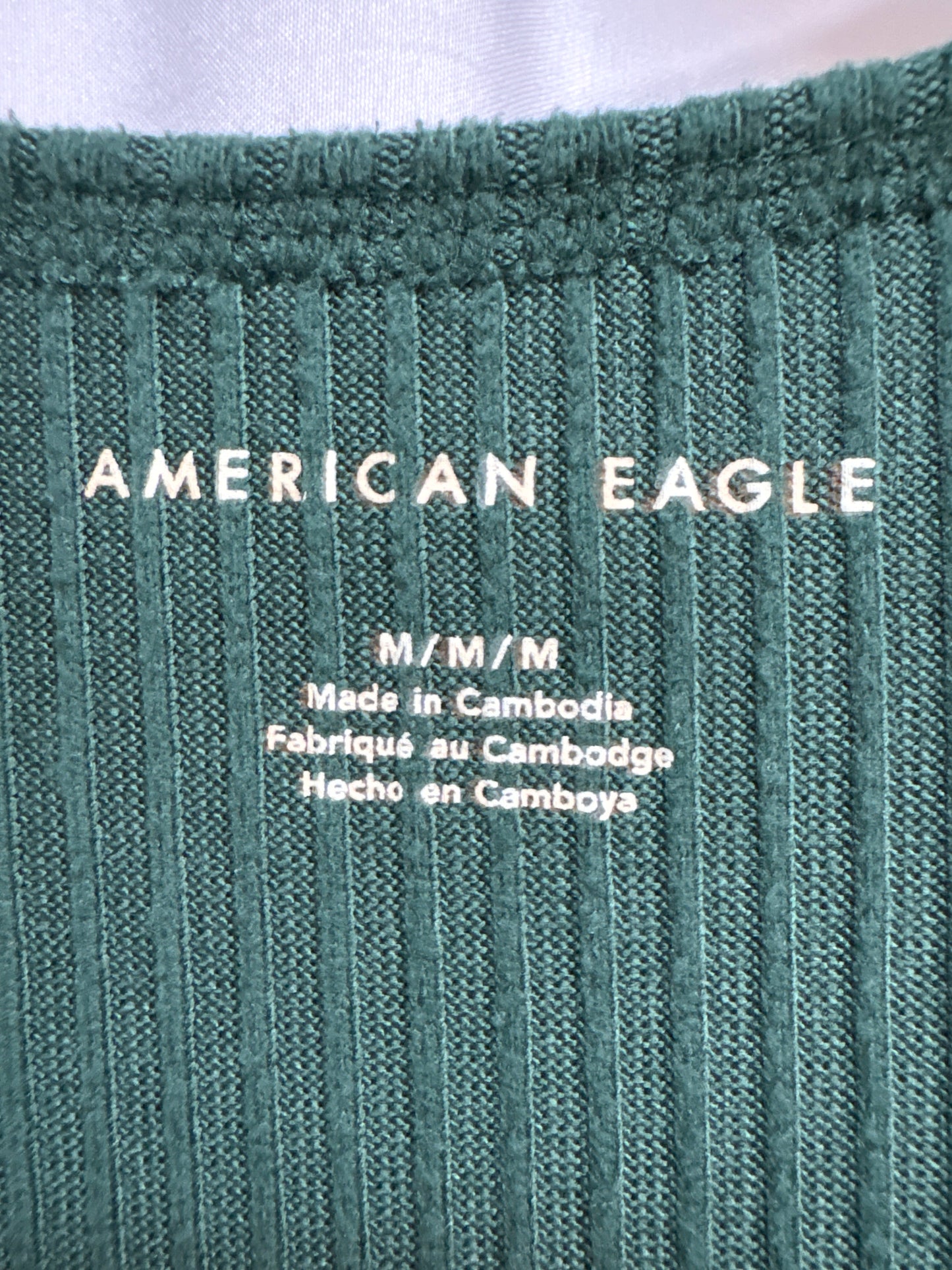 Top Long Sleeve By American Eagle In Green, Size: M