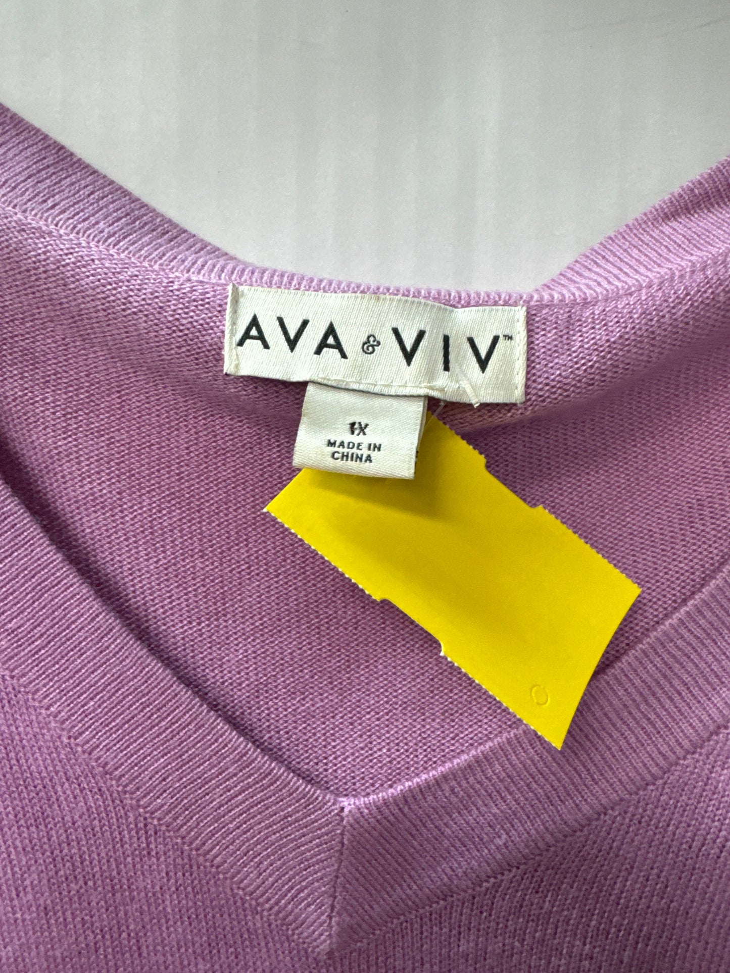 Sweater By Ava & Viv In Purple, Size: 1x