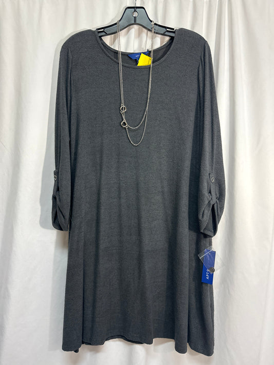 Dress Casual Midi By Apt 9 In Grey, Size: Xl