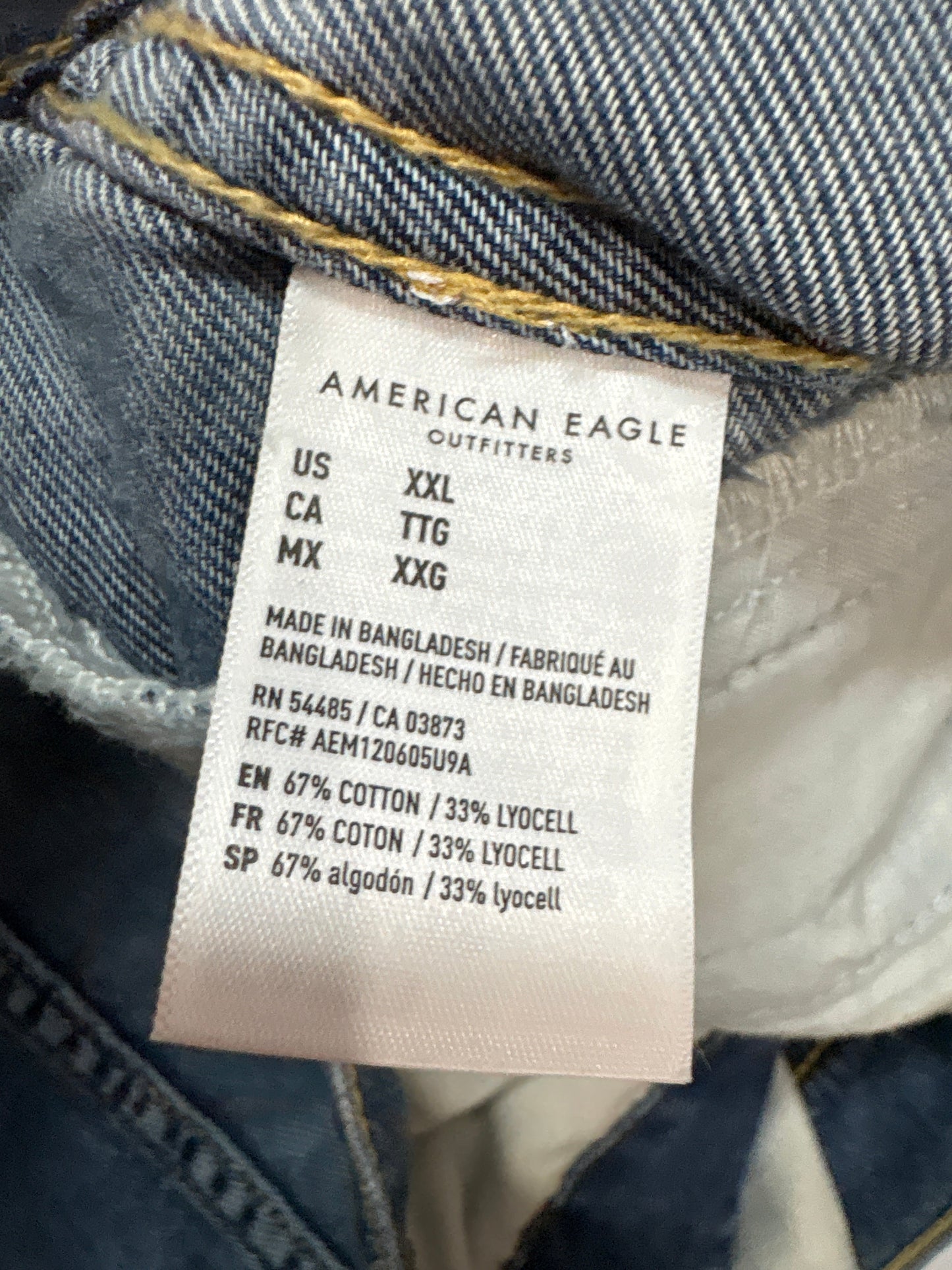 Jacket Denim By American Eagle In Blue Denim, Size: Xxl