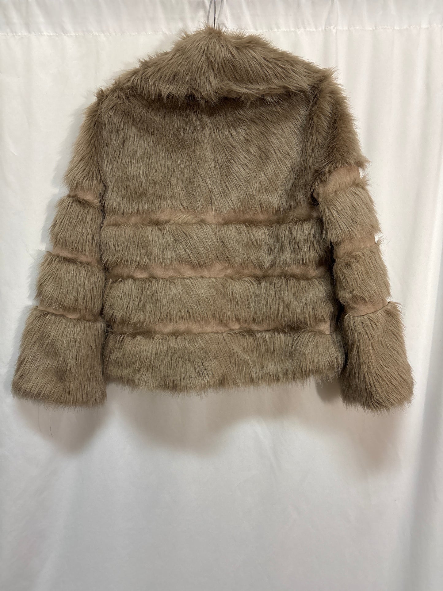 Coat Faux Fur & Sherpa By Chicos In Brown, Size: S