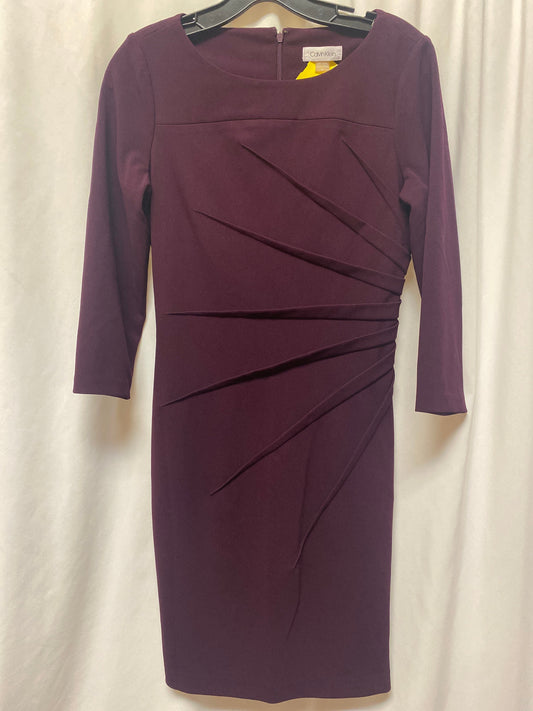 Dress Casual Midi By Calvin Klein In Purple, Size: S