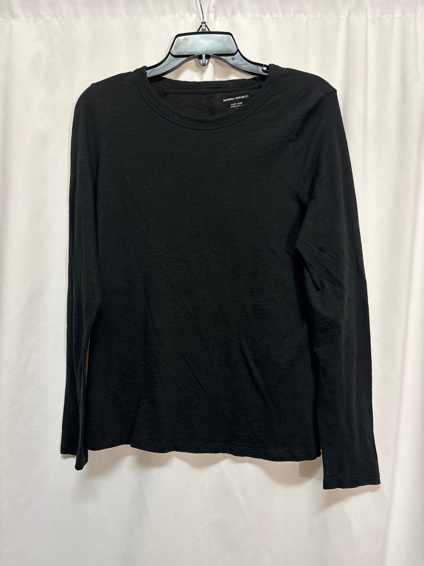 Top Long Sleeve By Banana Republic In Black, Size: L