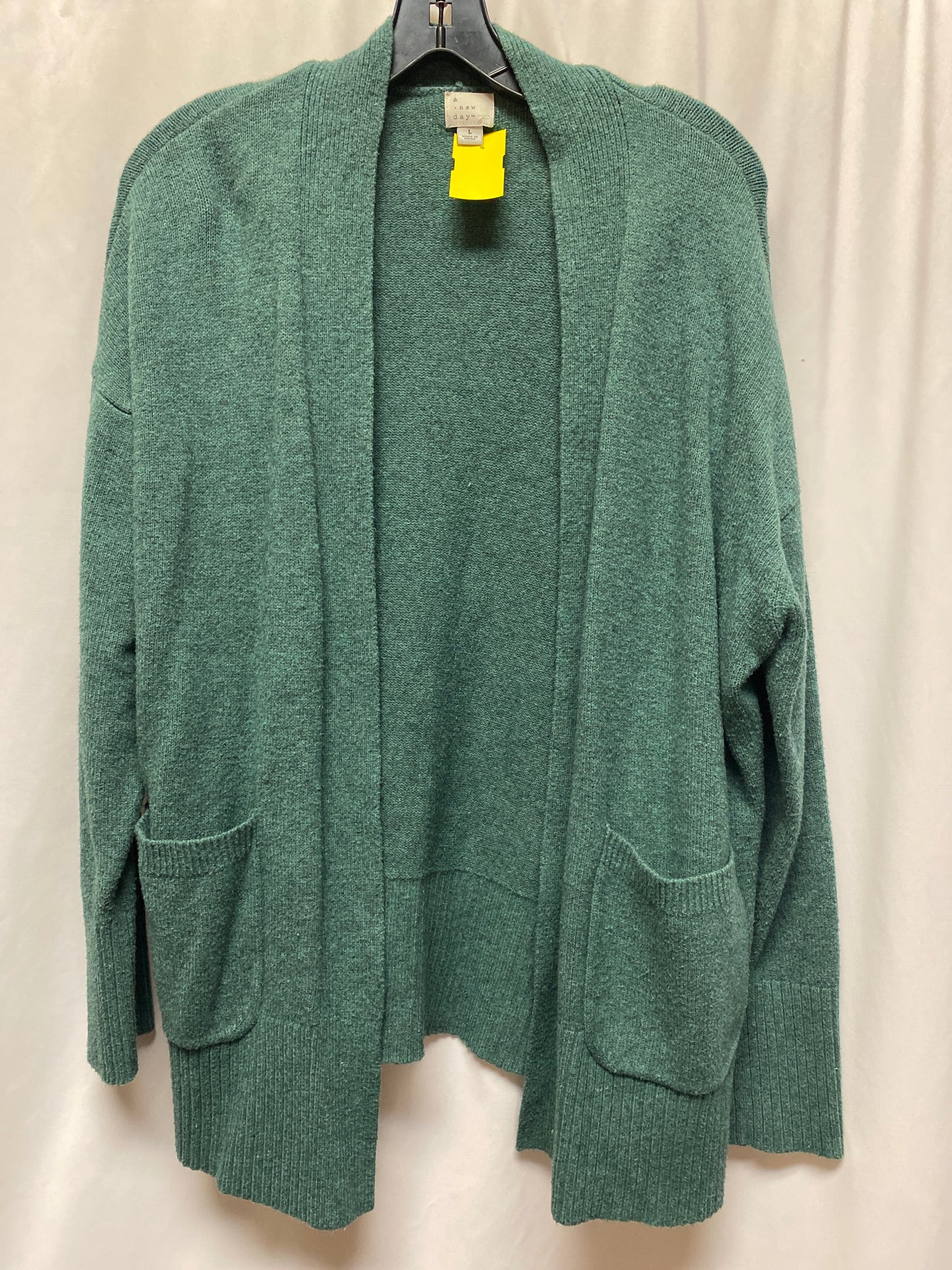 Sweater Cardigan By A New Day In Green, Size: L