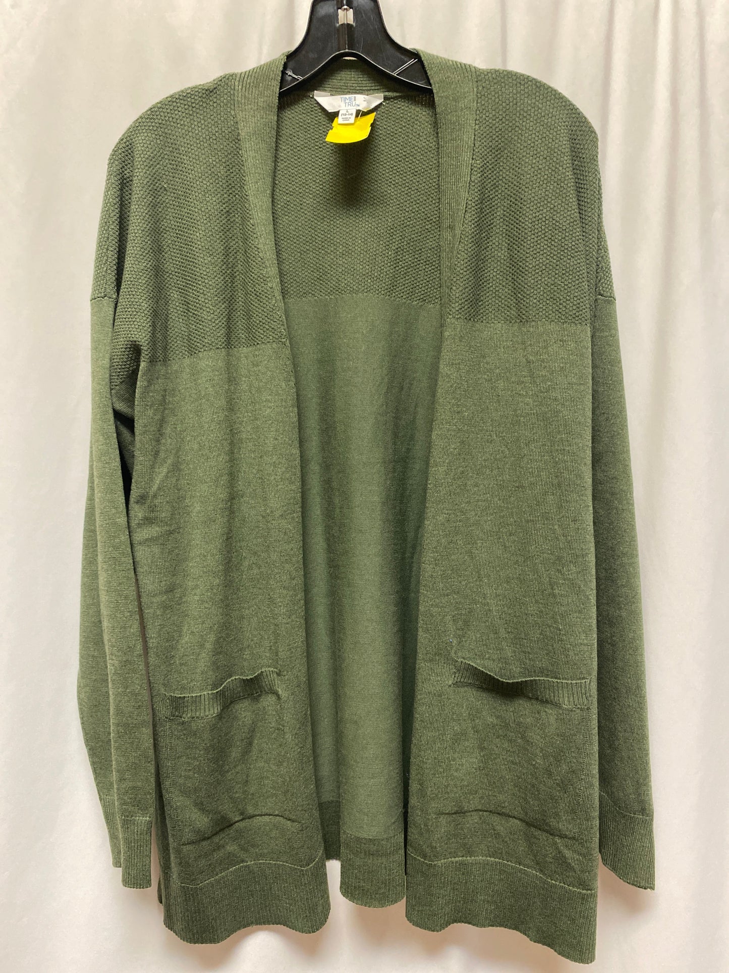 Sweater Cardigan By Time And Tru In Green, Size: L