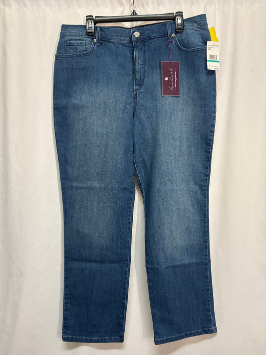 Jeans Straight By Gloria Vanderbilt In Blue Denim, Size: 16