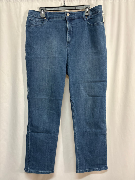 Jeans Straight By Gloria Vanderbilt In Blue Denim, Size: 16