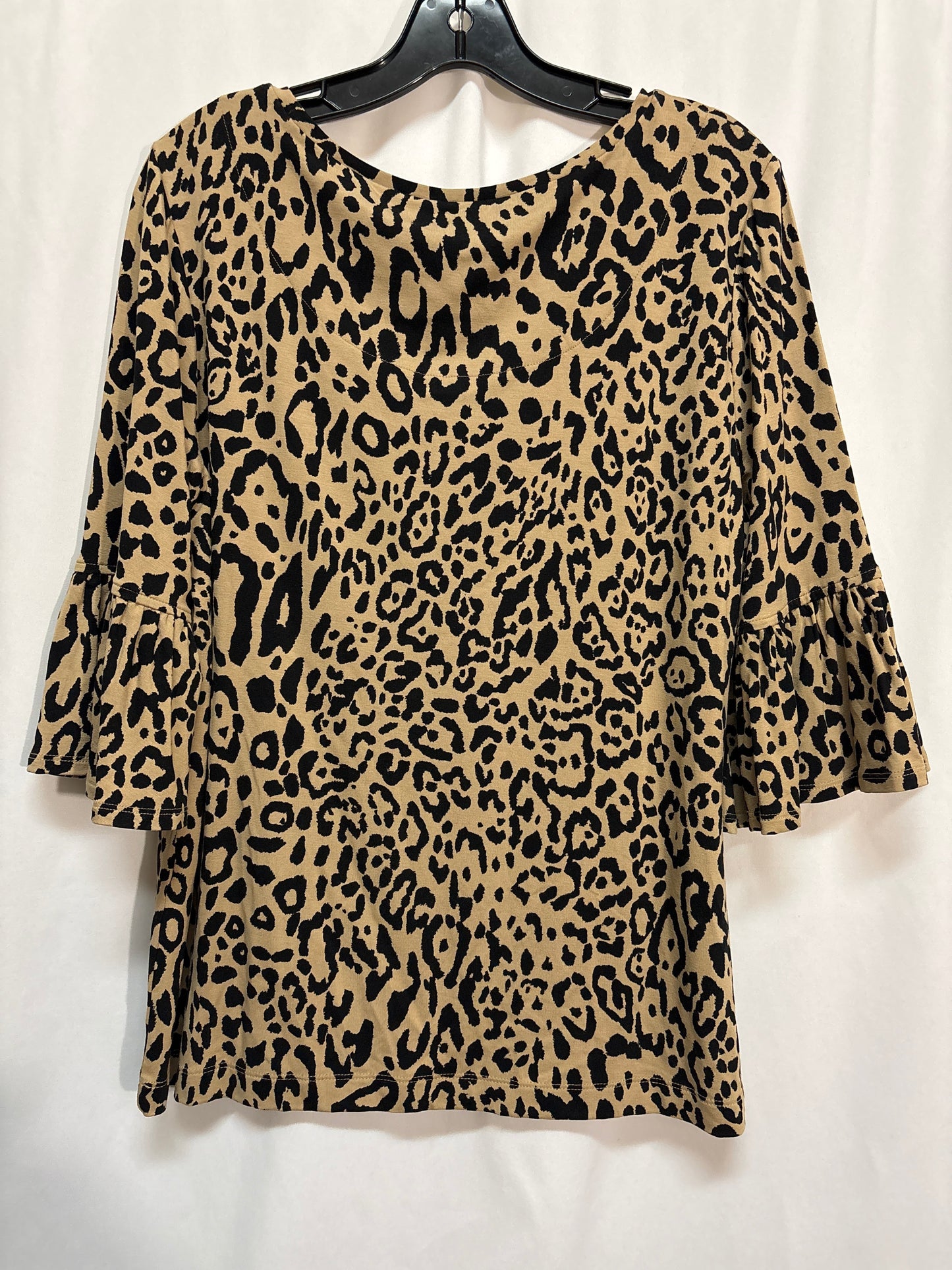 Top 3/4 Sleeve By Chicos In Animal Print, Size: L