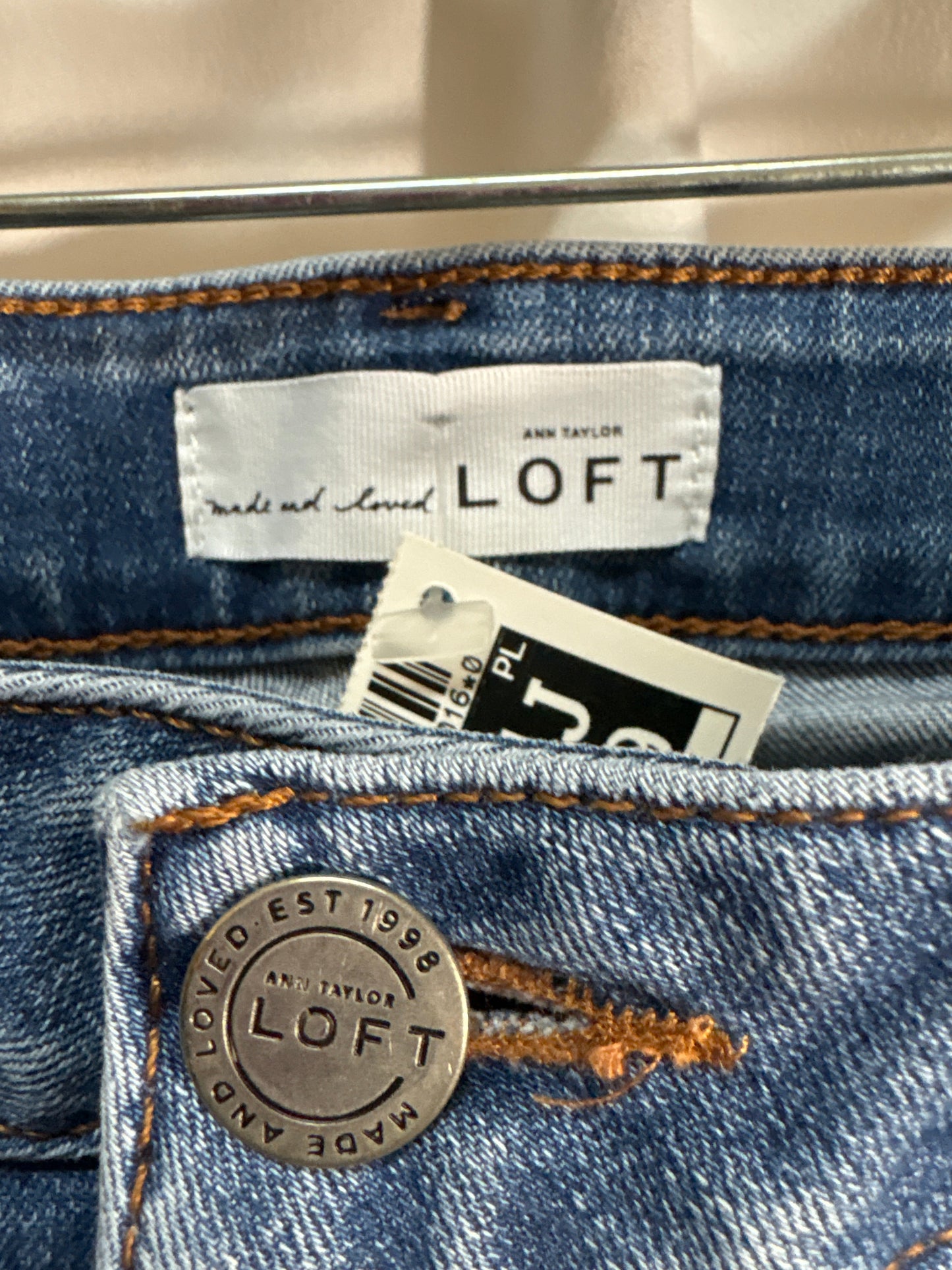 Jeans Skinny By Loft In Blue Denim, Size: 12