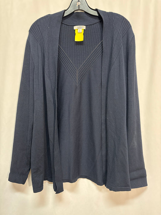 Sweater Cardigan By Croft And Barrow In Blue, Size: Xl