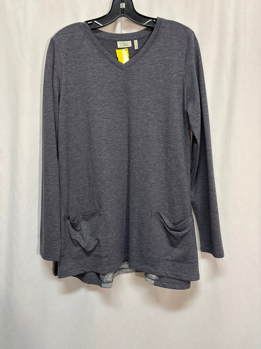 Top Long Sleeve By Logo In Blue, Size: M