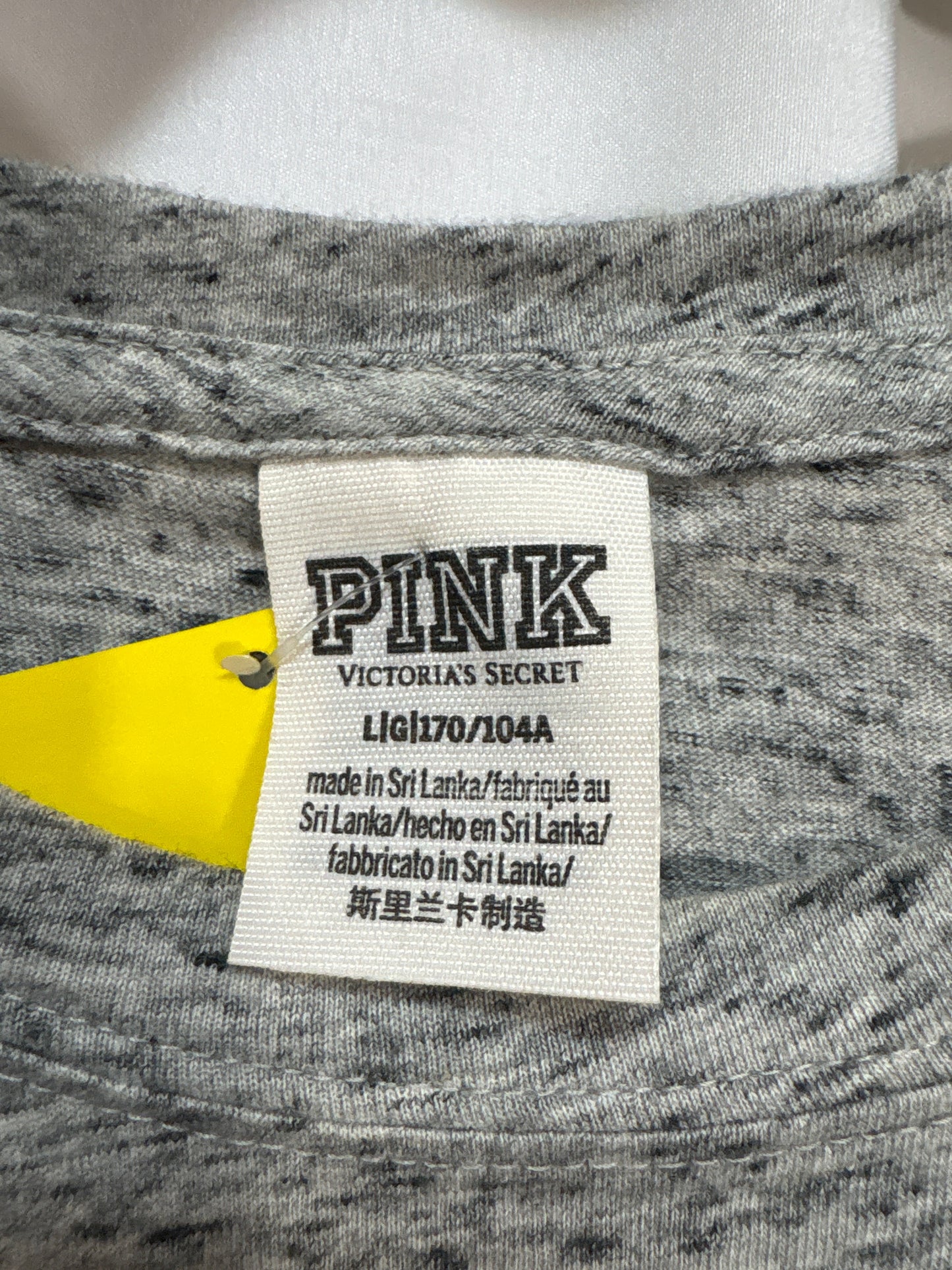 Top Long Sleeve By Pink In Grey, Size: L