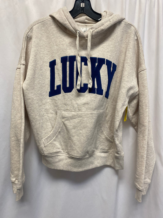 Sweatshirt Hoodie By Lucky Brand In Cream, Size: M