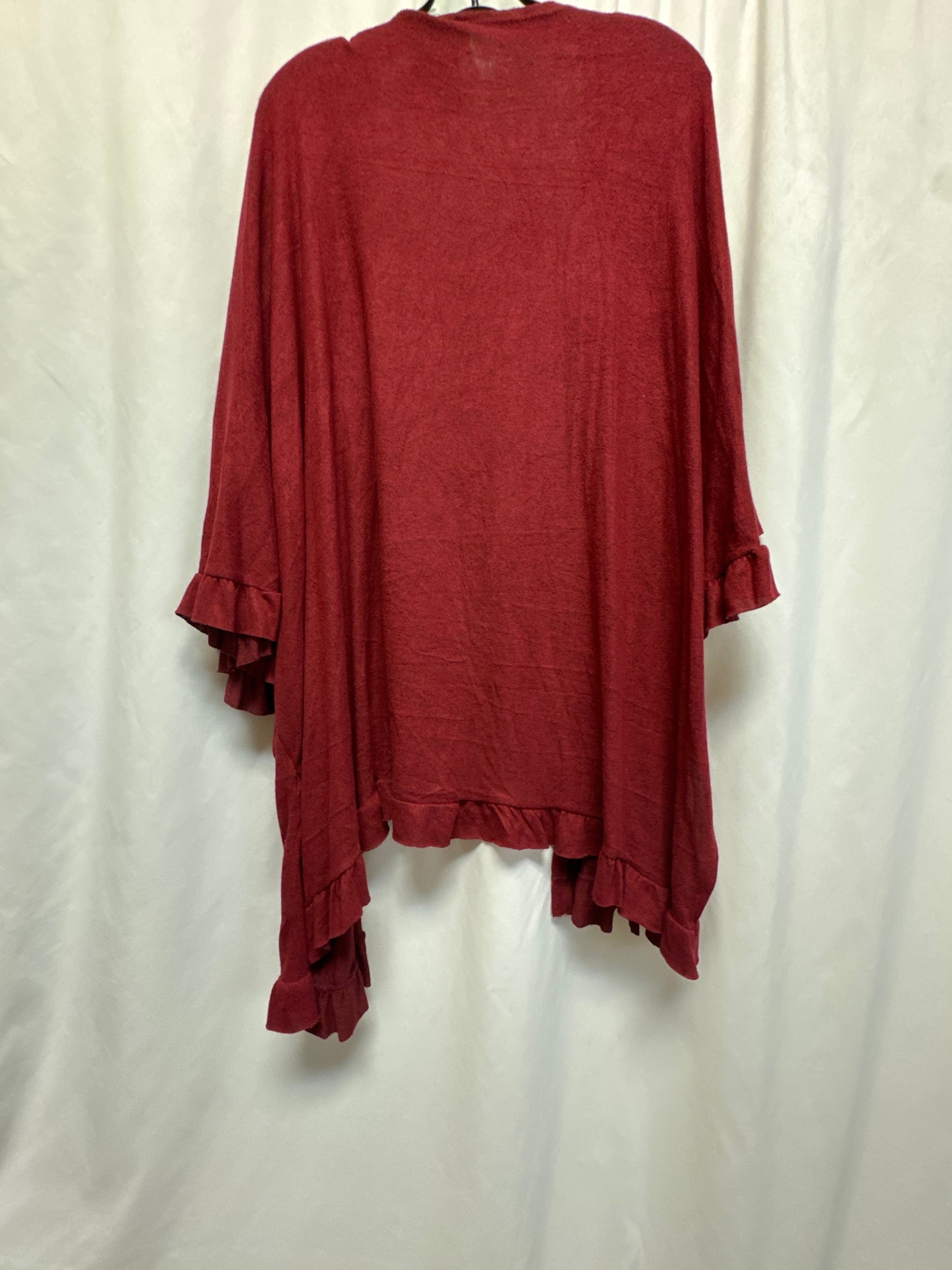 Cardigan By Clothes Mentor In Red, Size: 1x