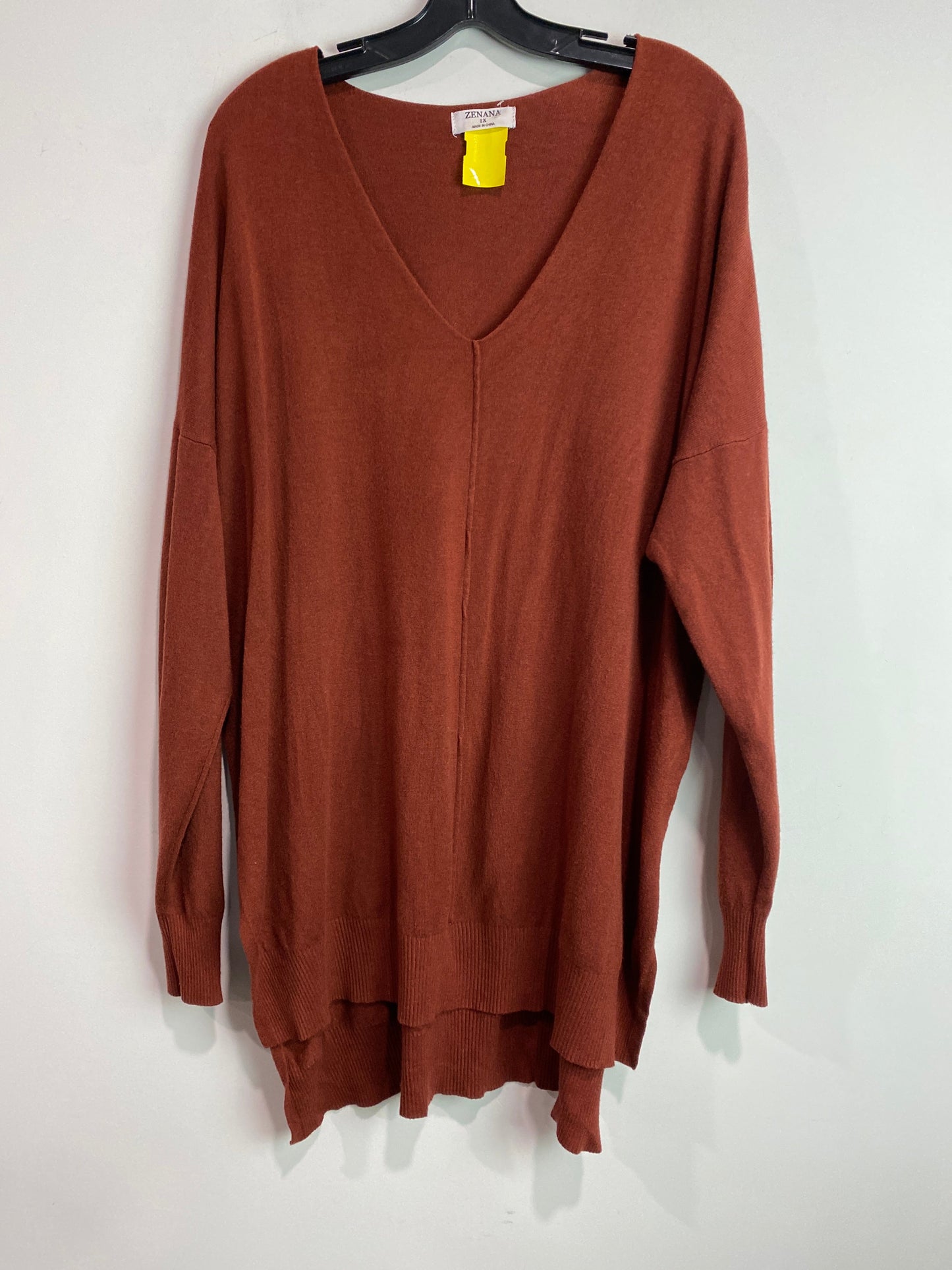 Sweater By Zenana Outfitters In Brown, Size: 1x