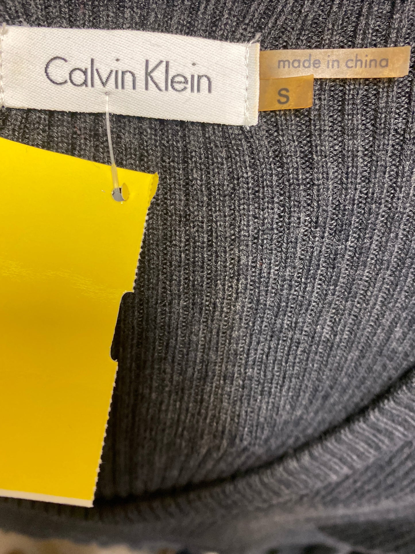 Dress Sweater By Calvin Klein In Grey, Size: S