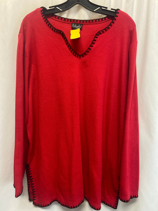 Top Long Sleeve By Rafaella In Red, Size: 2x