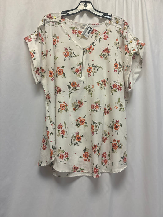 Top Short Sleeve By Clothes Mentor In White, Size: 2x