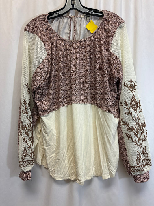 Top Long Sleeve By Clothes Mentor In Brown, Size: L