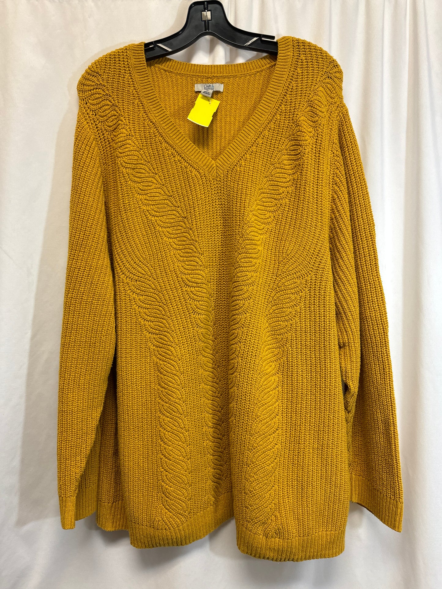 Sweater By Croft And Barrow In Yellow, Size: 3x