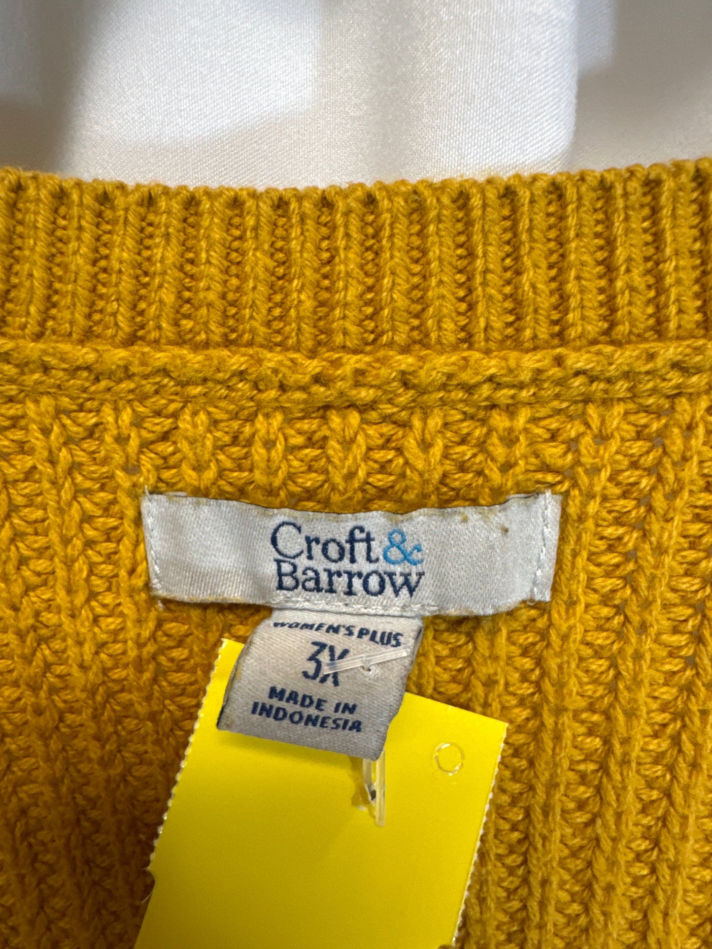 Sweater By Croft And Barrow In Yellow, Size: 3x