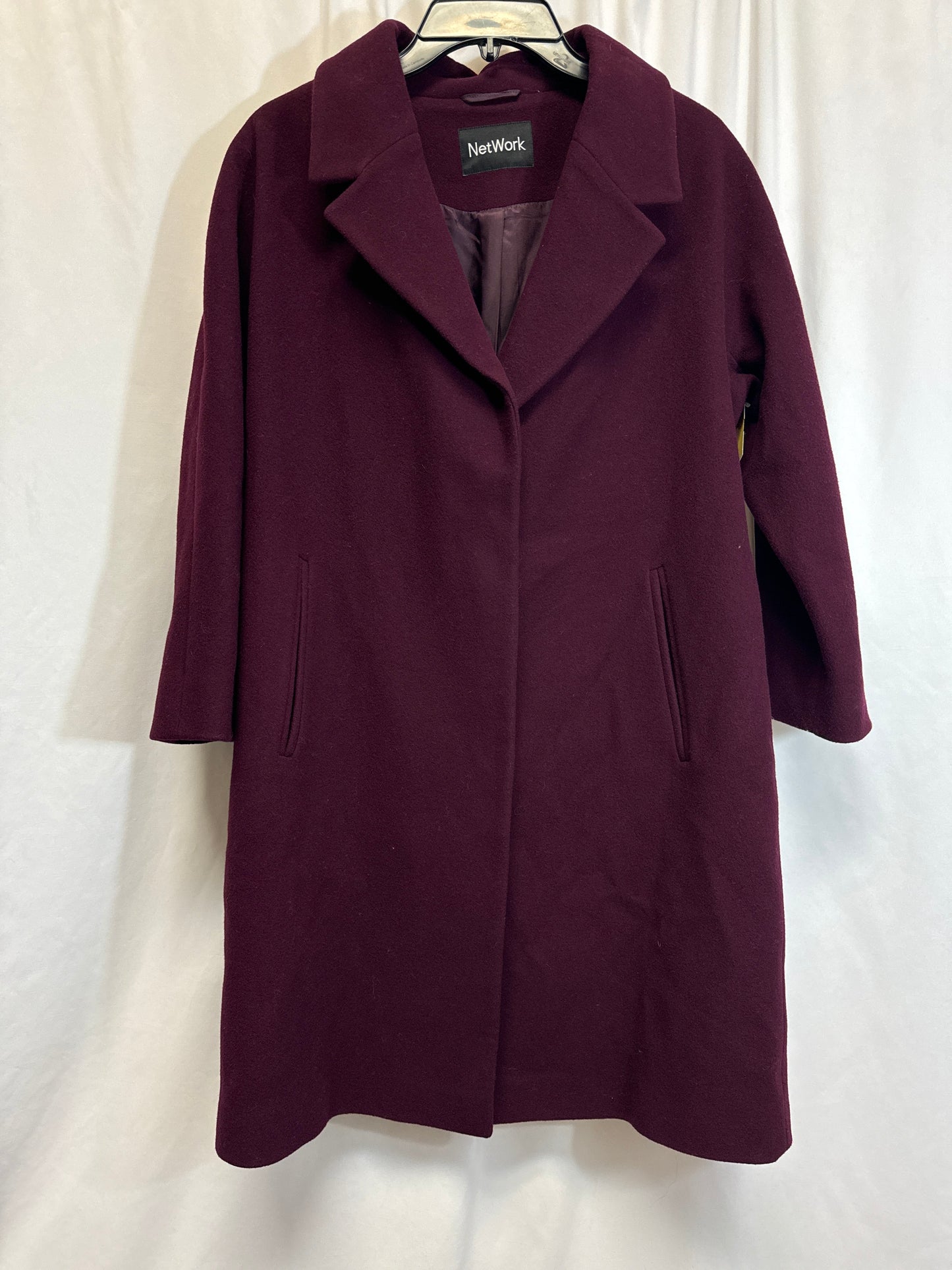 Coat Wool By Clothes Mentor In Purple, Size: M