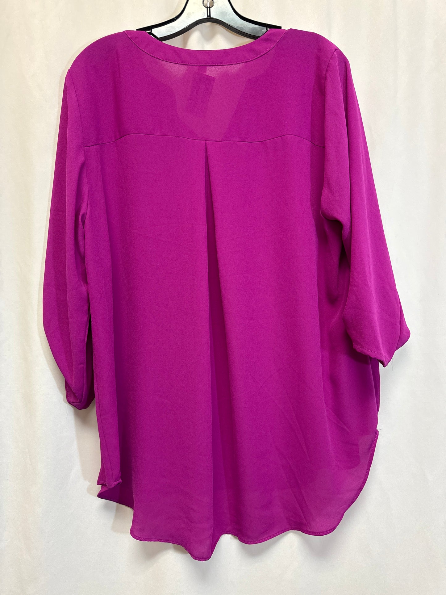 Top 3/4 Sleeve By Chaus In Pink, Size: 1x