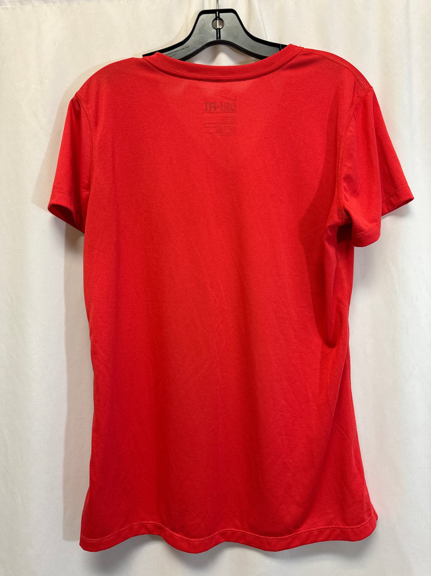 Athletic Top Short Sleeve By Nike In Red, Size: L