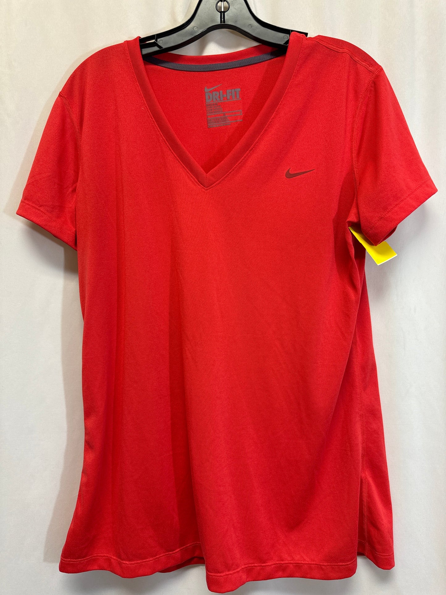 Athletic Top Short Sleeve By Nike In Red, Size: L