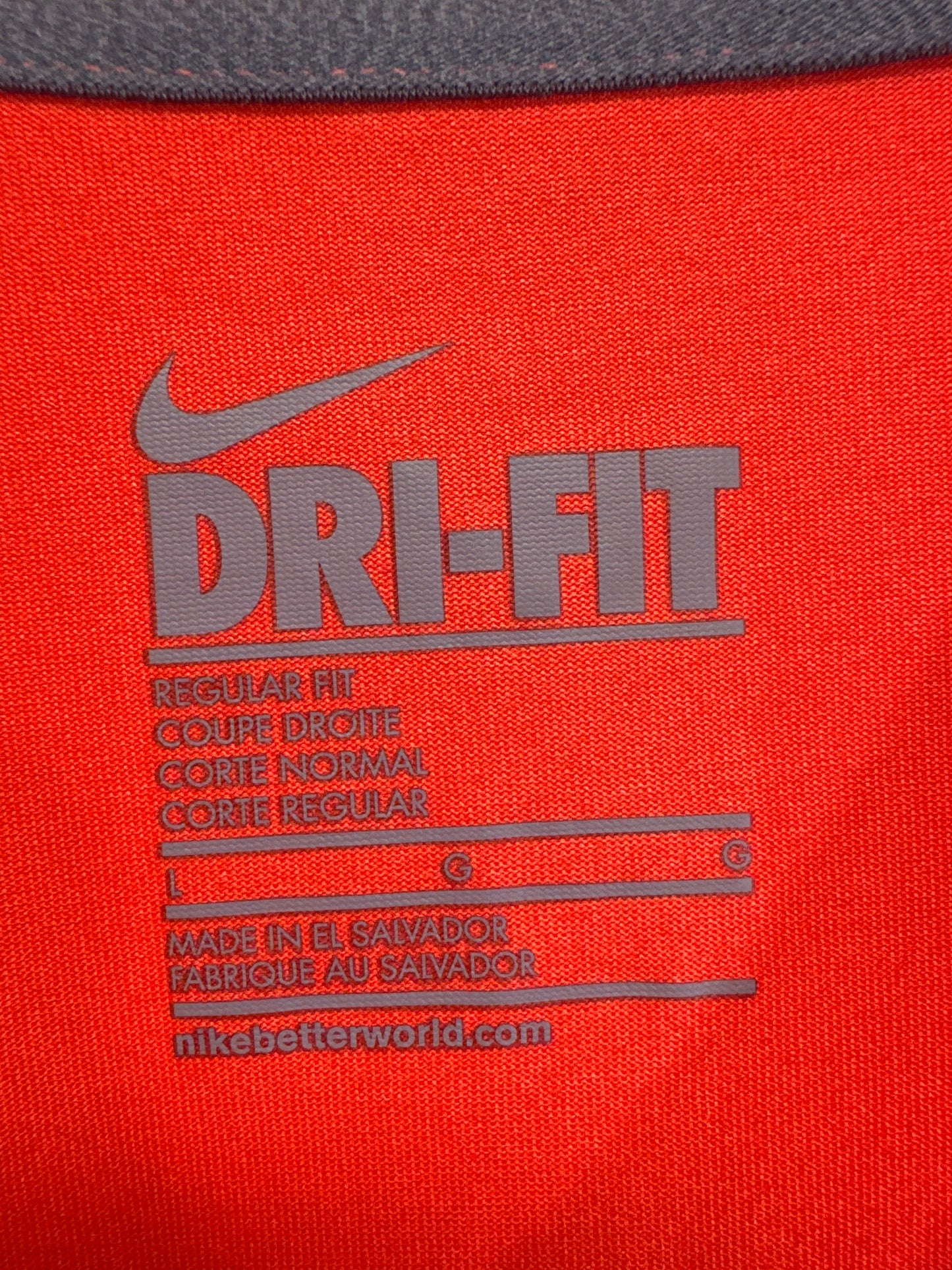 Athletic Top Short Sleeve By Nike In Red, Size: L