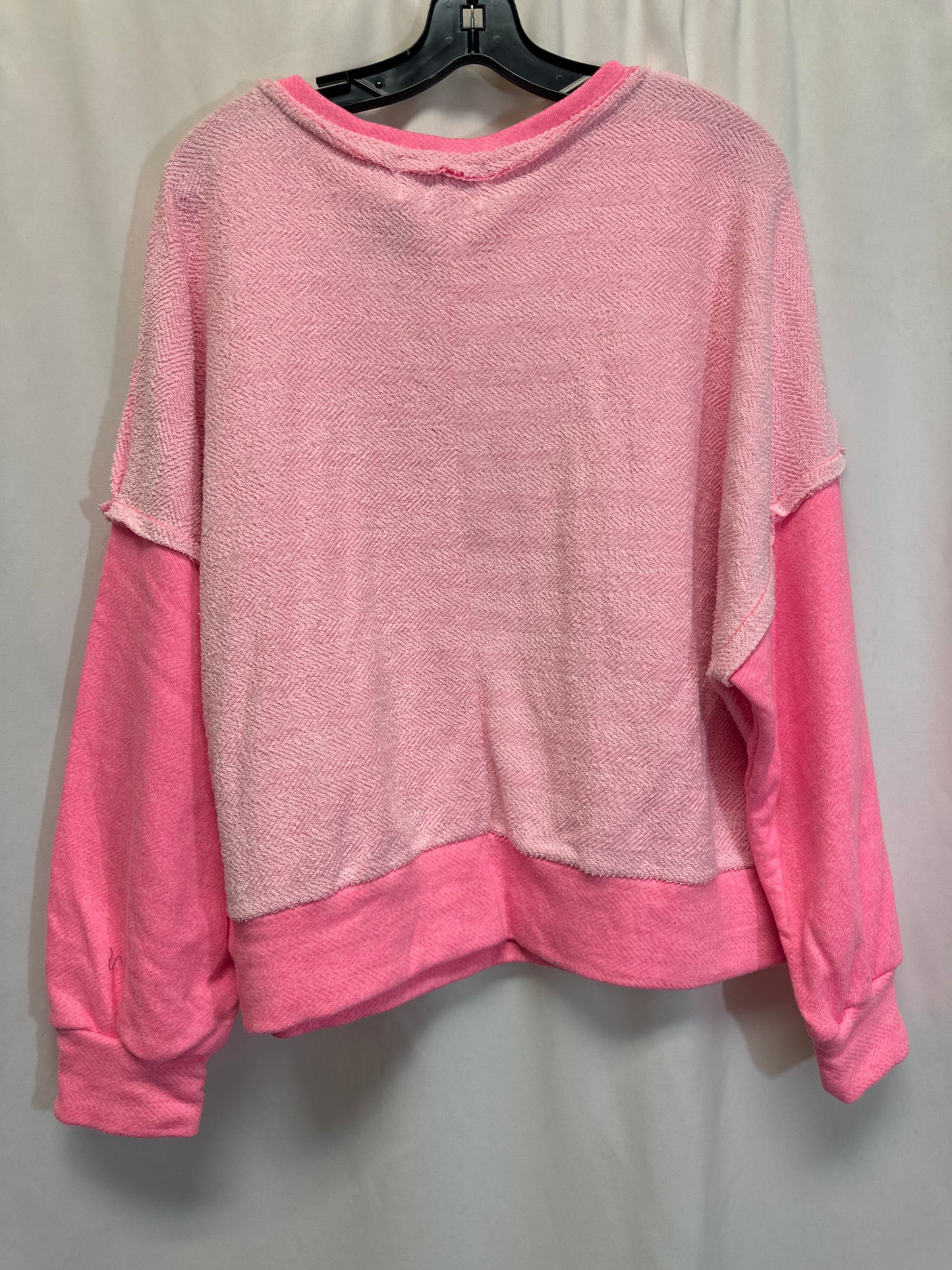 Top Long Sleeve By Cmf In Pink, Size: L