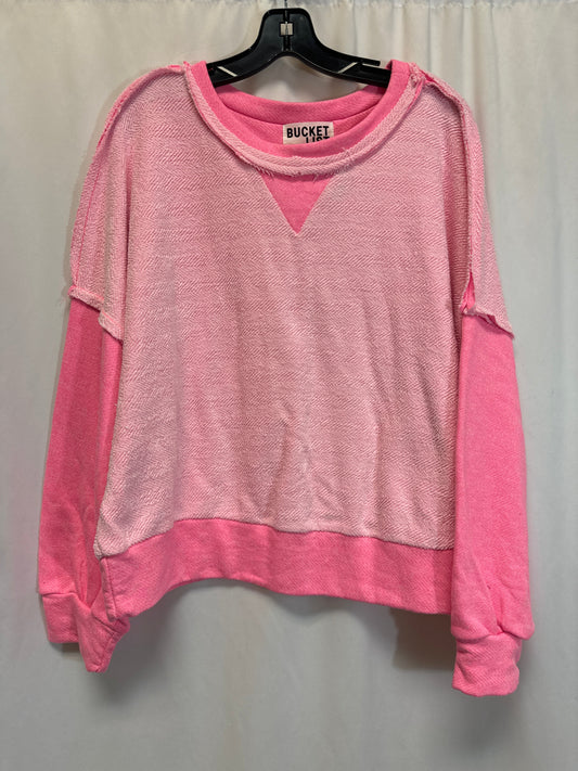 Top Long Sleeve By Cmf In Pink, Size: L