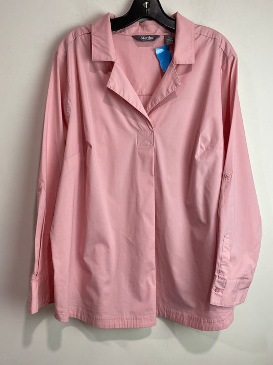 Top Long Sleeve By Clothes Mentor In Pink, Size: 1x