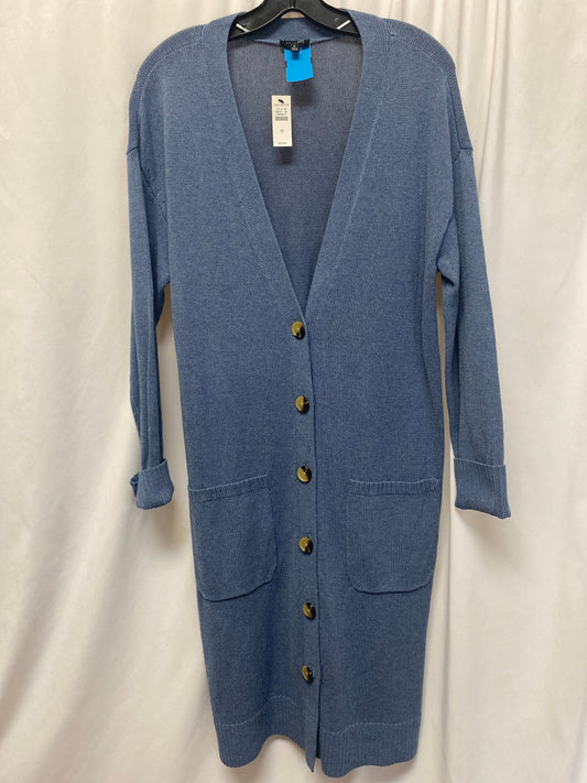 Sweater Cardigan By Talbots In Blue, Size: M