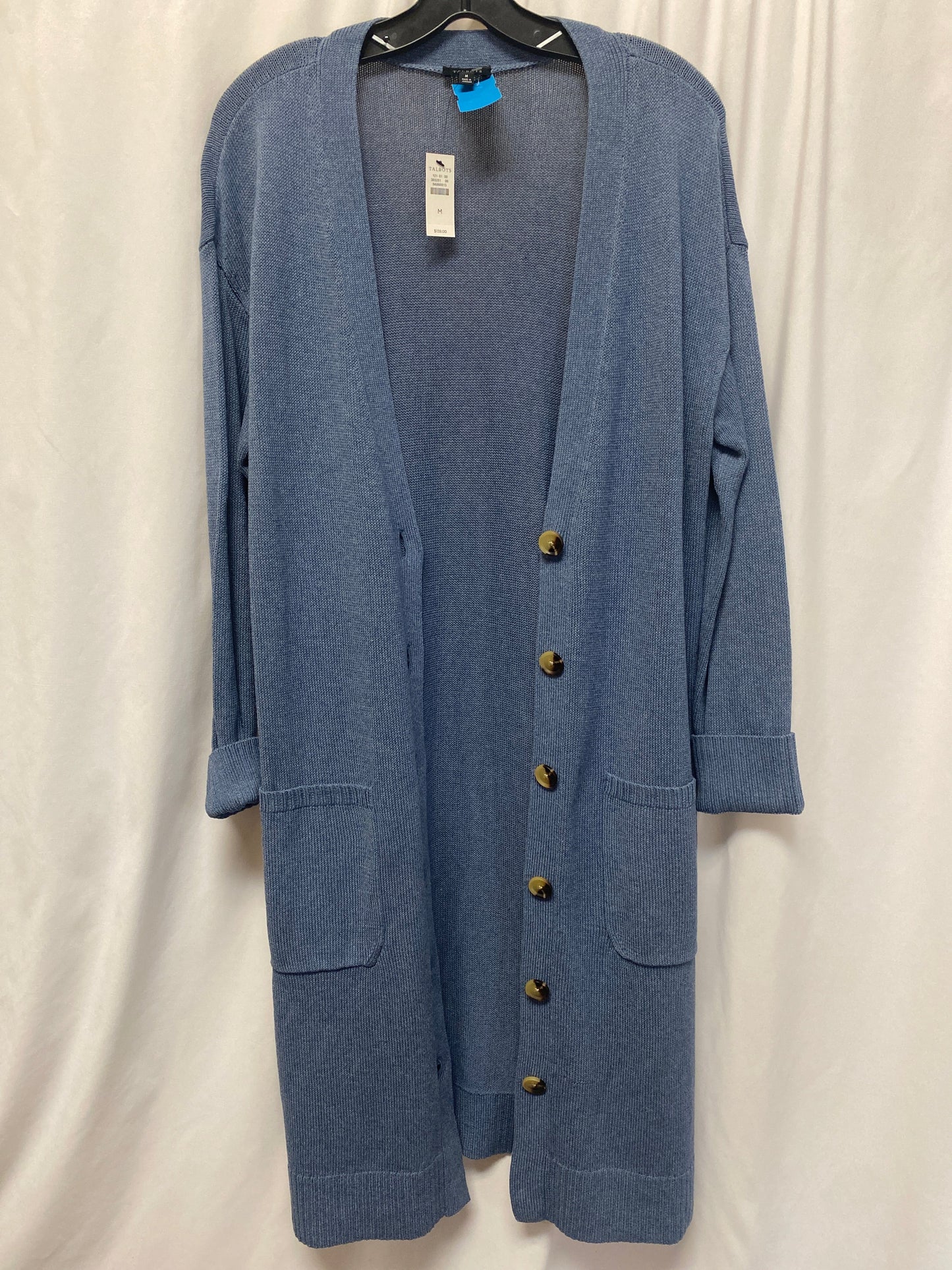 Sweater Cardigan By Talbots In Blue, Size: M